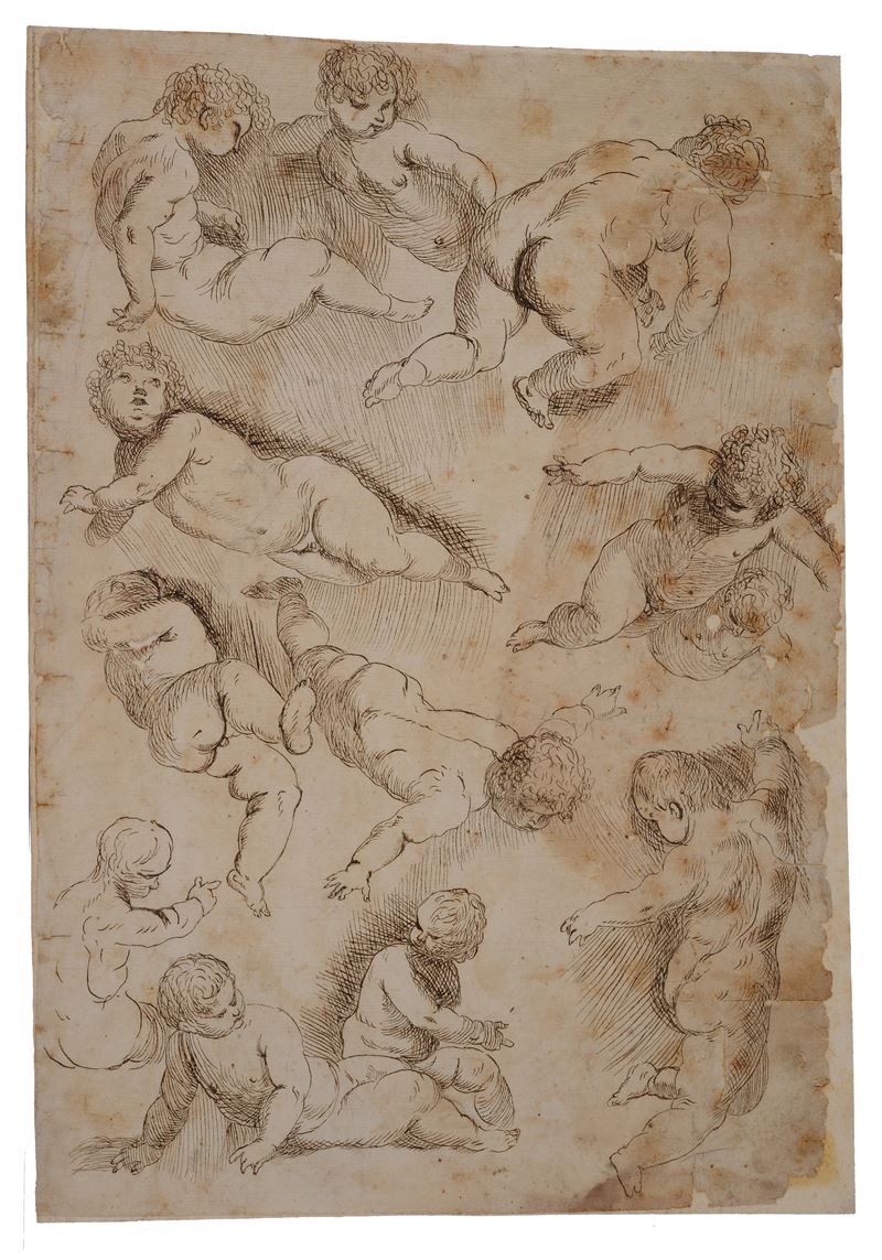 Scuola Italia Centrale, XVIII Sec. - Studio di Putti