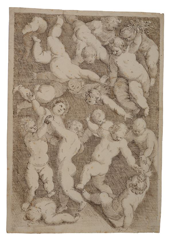 Scuola Italia Centrale, XVIII sec. - Studio di putti