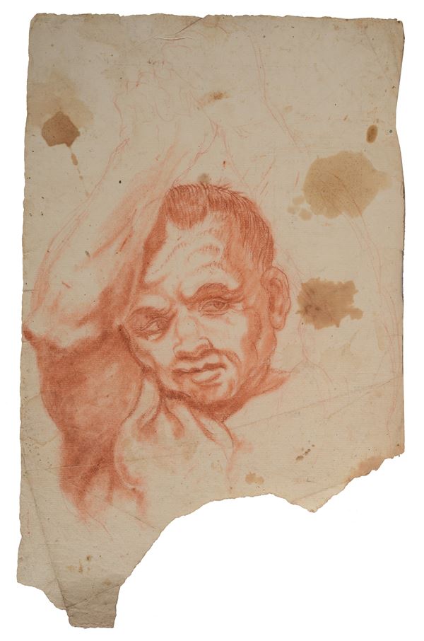 Anonimo, XVIII sec. - Studio per figura (sul verso: studi architettonici ad inchiostro)