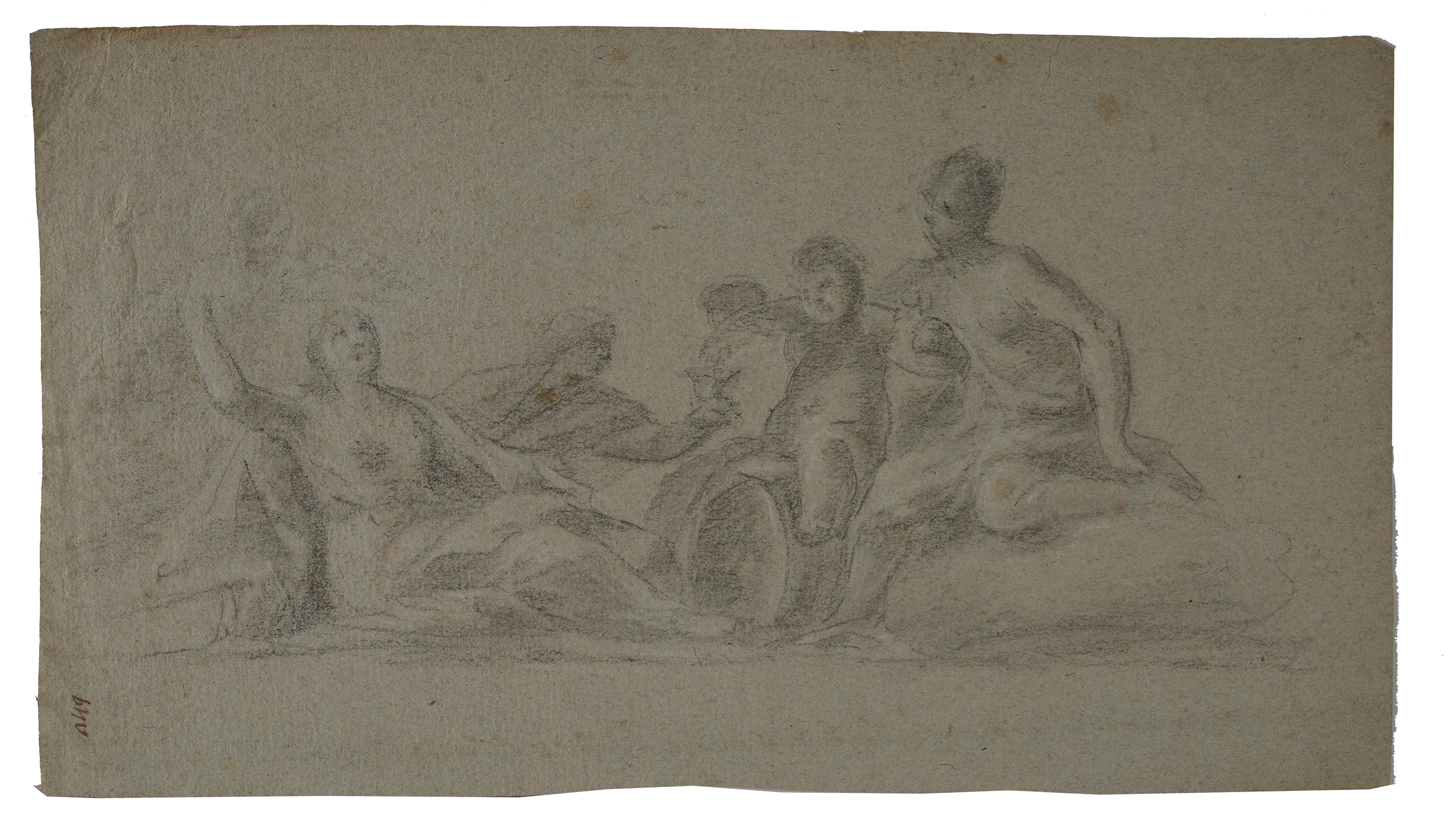 Scuola Italia Settentrionale, XVIII Sec. - Nudo (sul Verso: a Matita Divinità che Banchettano)