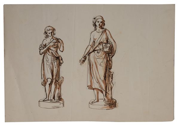 Anonimo, XIX sec. - Studi per sculturine