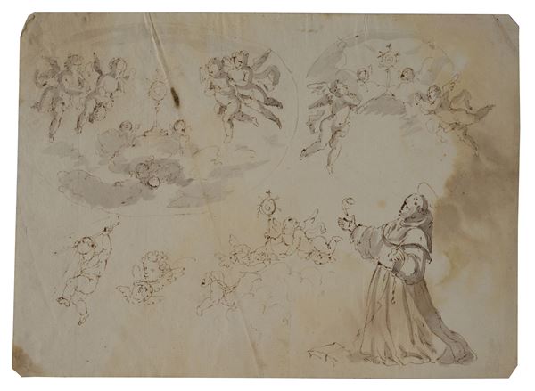Anonimo, XVIII sec. - San Francesco tra gli angeli