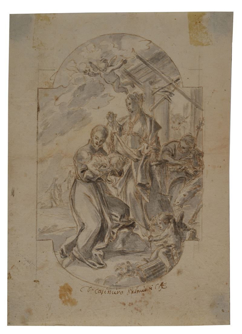 Anonimo, XVIII Sec. - Santo Gesuita con Gesù Bambino