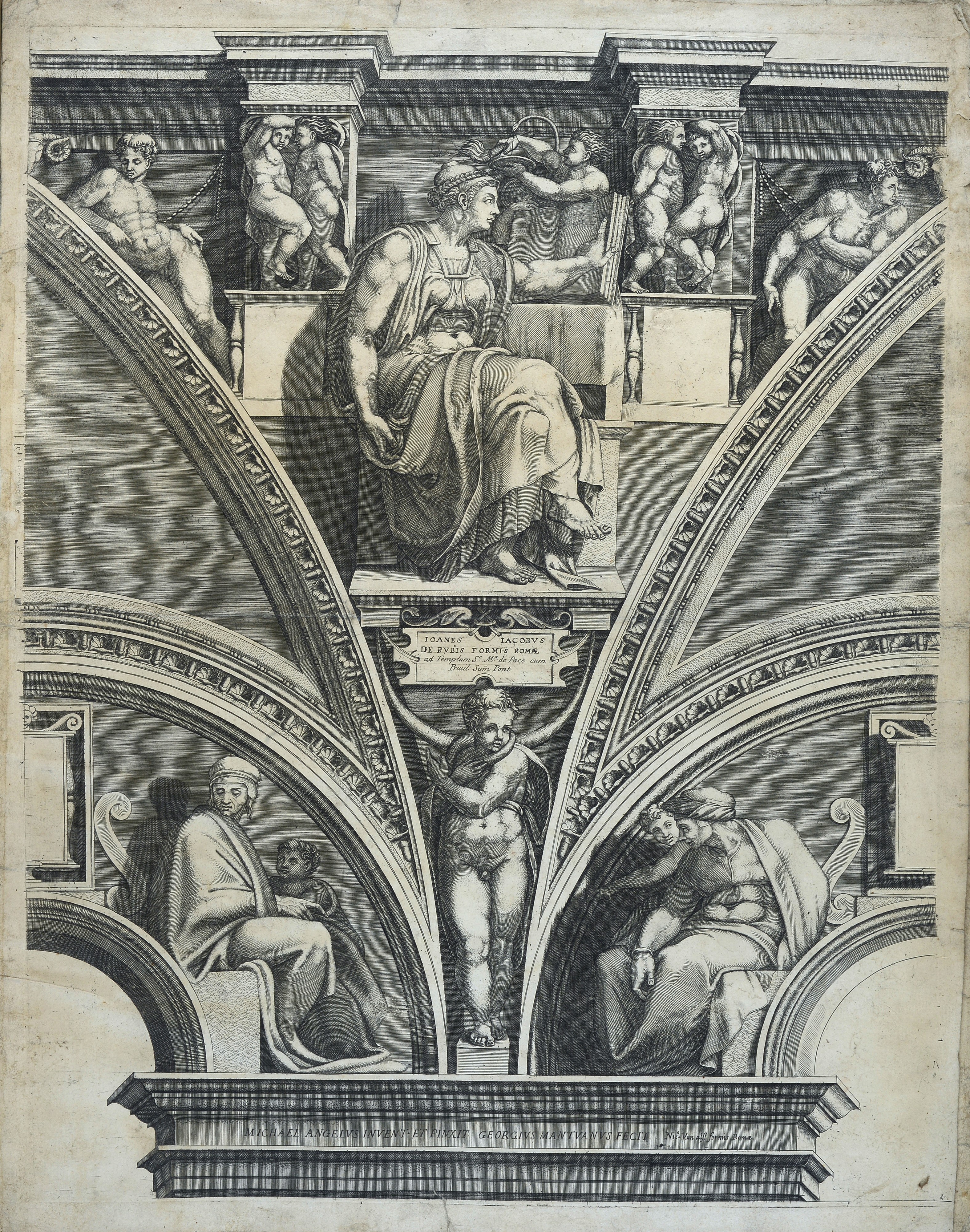 Particolari della volta della Cappella Sistina con figure di profeti e sibille