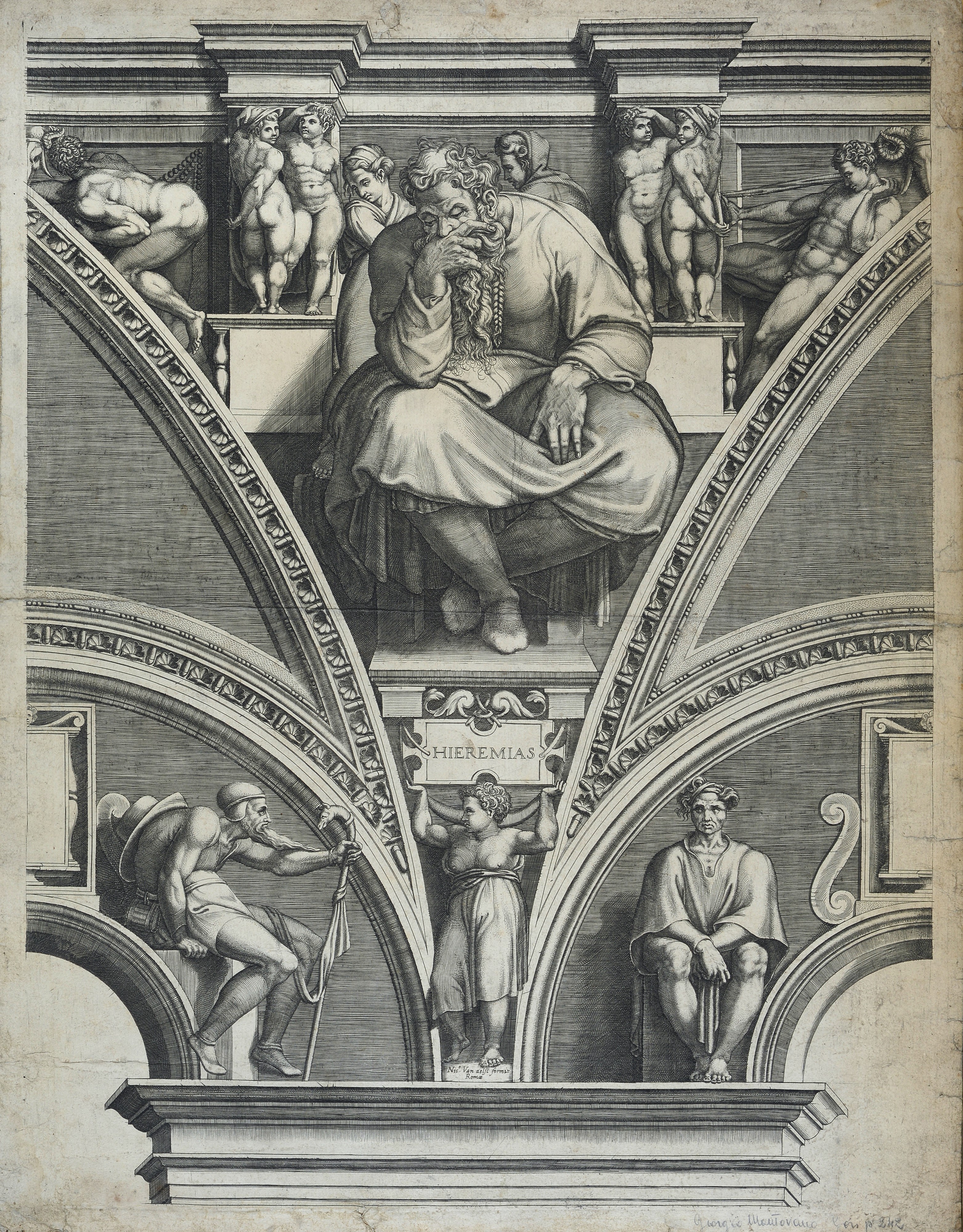 Particolari della volta della Cappella Sistina con figure di profeti e sibille