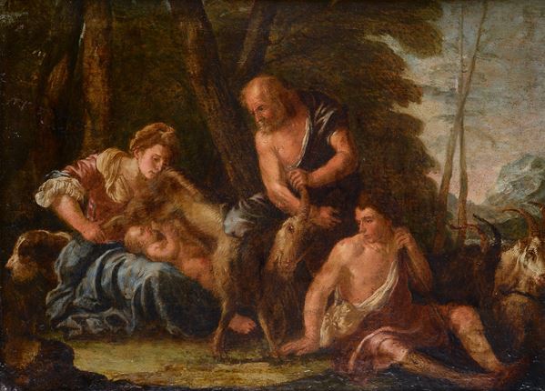 Anonimo, XVIII sec. - Famiglia di pastori 