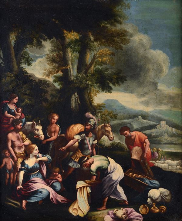 Scuola Italia Meridionale, XVII sec. - Scena tratta dall'Antico Testamento