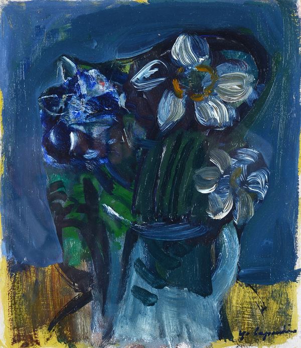 Ugo Capocchini - Anemoni su fondo azzurro