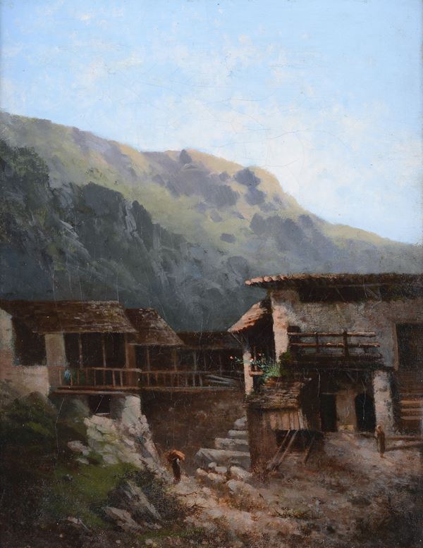 Anonimo, XIX sec. - Paesaggio montano