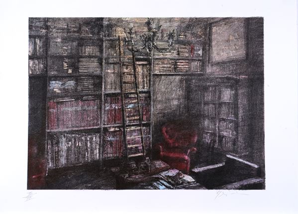 Massimo Giannoni : Interno  - Litografia - Asta GRAFICA E MULTIPLI - Pananti Online
