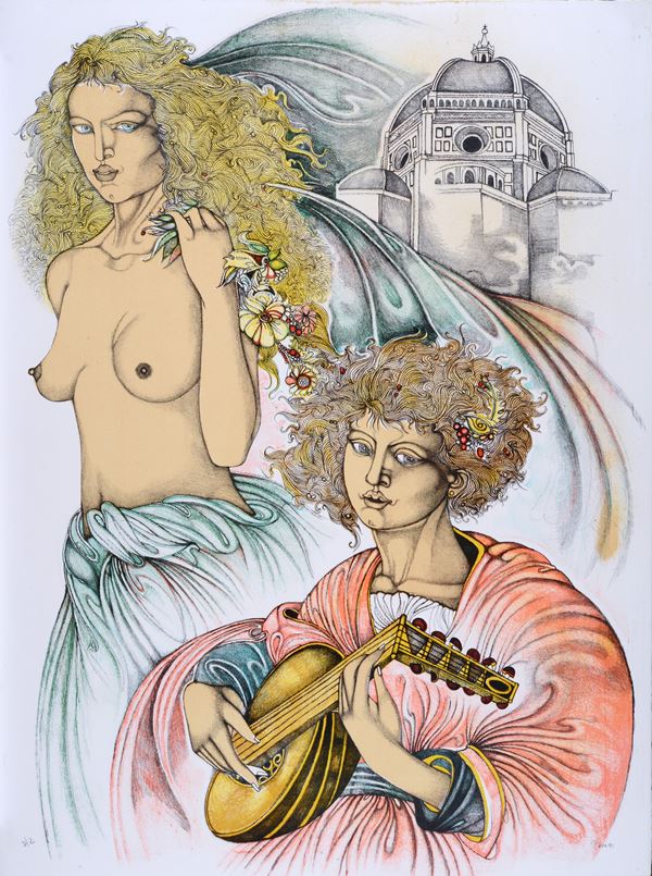 Giuliano Pini : Senza titolo  (1991)  - Litografia - Asta GRAFICA E MULTIPLI - Pananti Online