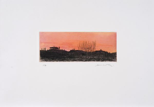 Giuseppe Lambertucci : Paesaggio  - Litografia - Asta GRAFICA E MULTIPLI - Pananti Online