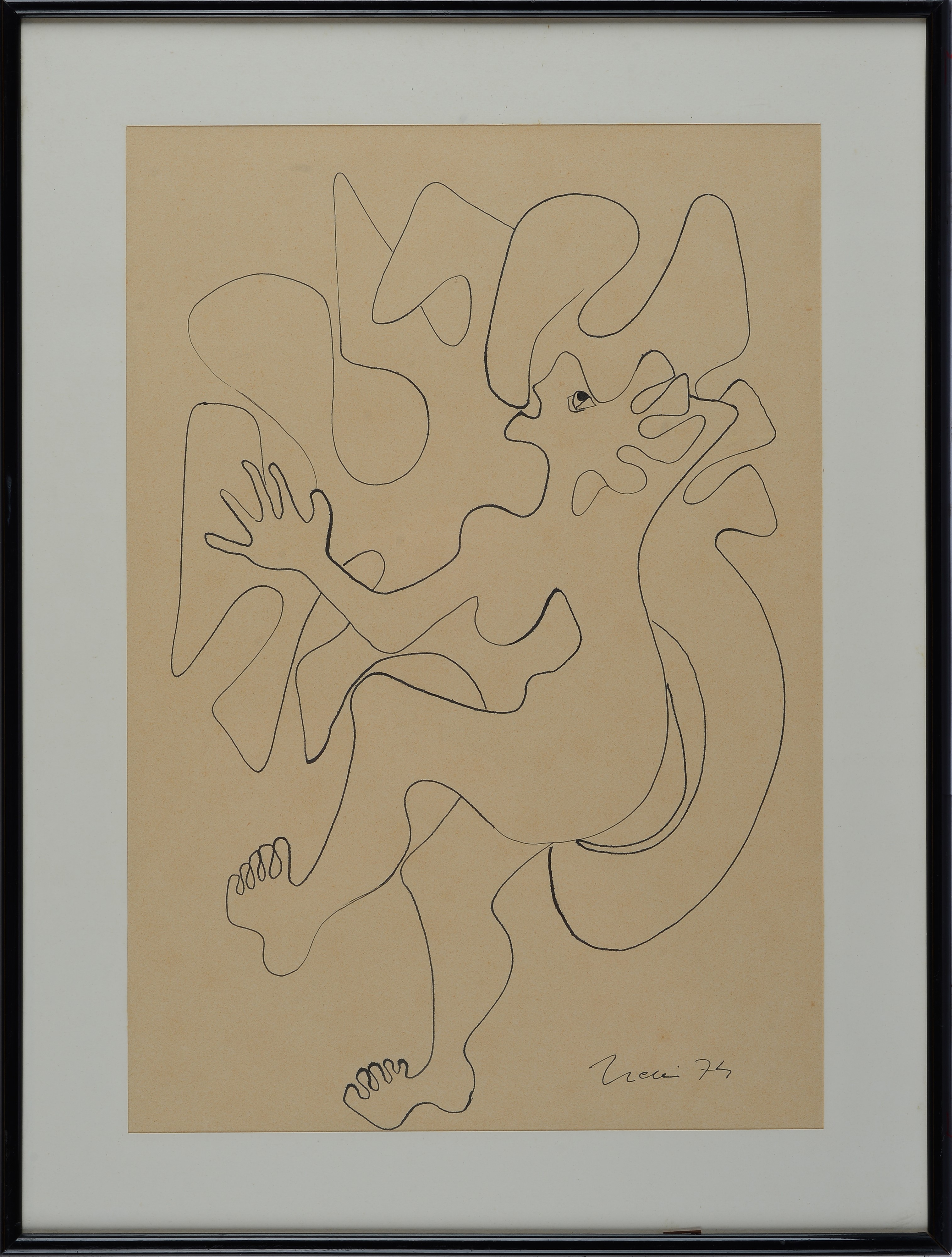 Claudio Trevi - Senza titolo (inchiostro su carta), 1974