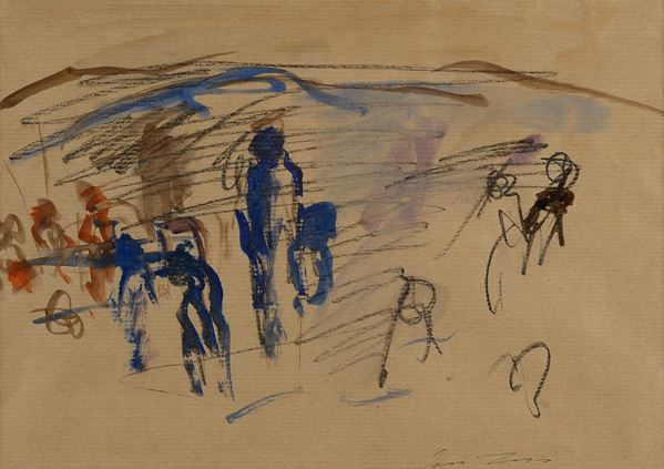 Ernesto Treccani - Paesaggio con figure