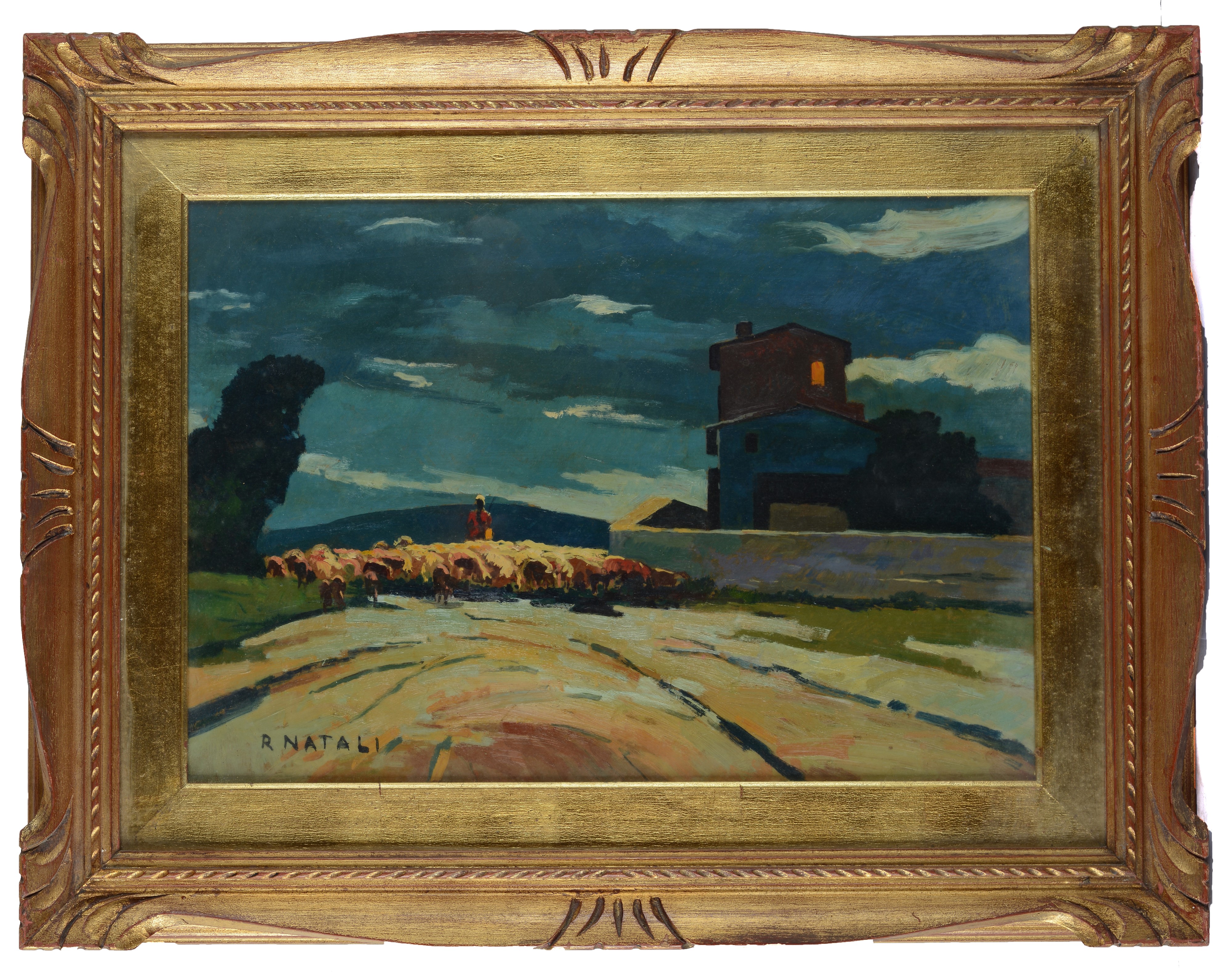 Attr. a Renato Natali - Paesaggio con Gregge