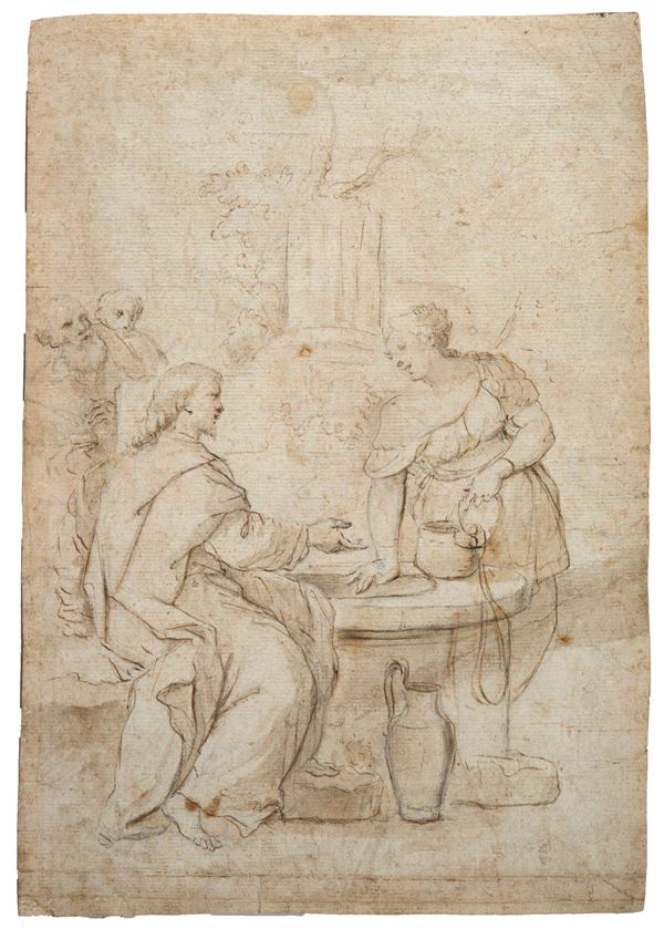 Scuola Napoletana, XVIII sec. - Samaritana al pozzo