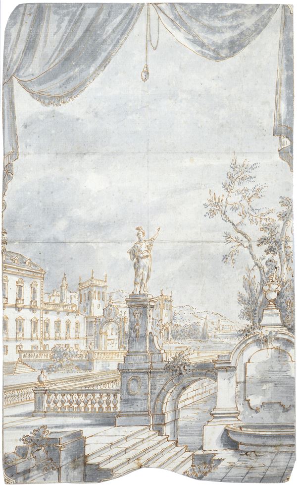 Anonimo, XVII - XVIII sec. - Bozzetto di scena teatrale