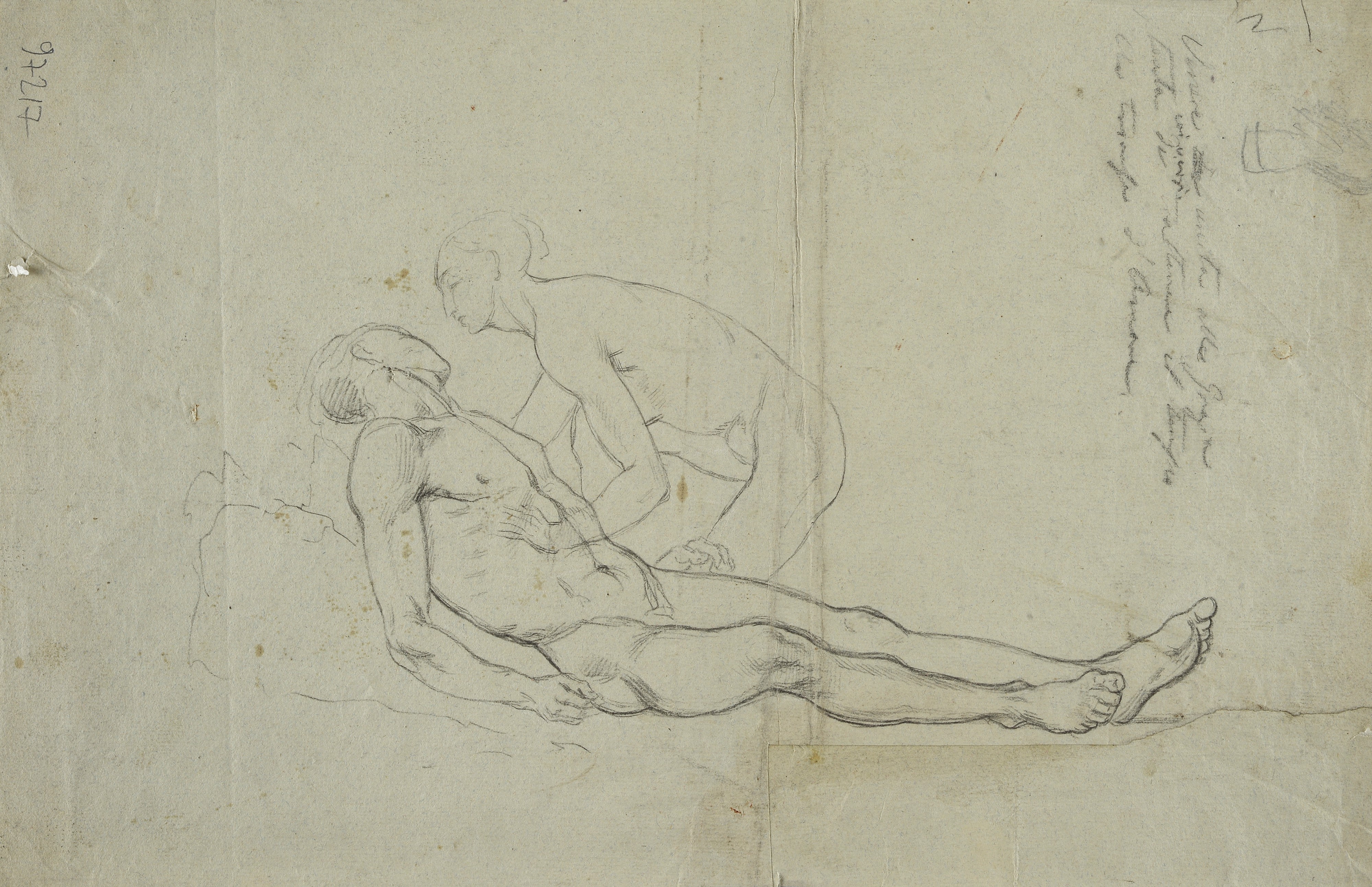 Scorcio di nudo (fronte) Nudo disteso con figura (retro)