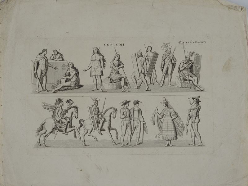 Lotto composto da tredici incisioni