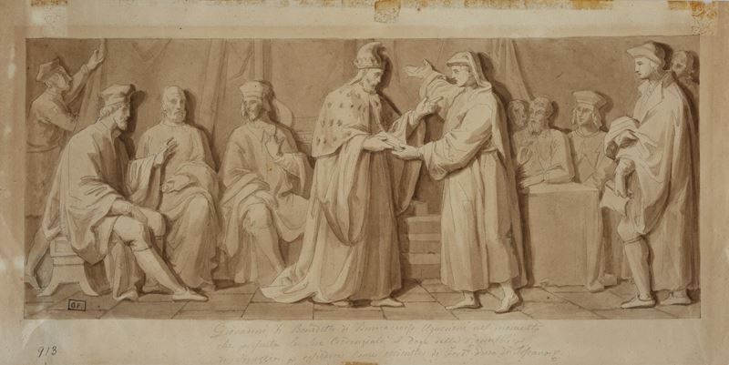 Giovanni di Benedetto di Bonaccorso di fronte al doge