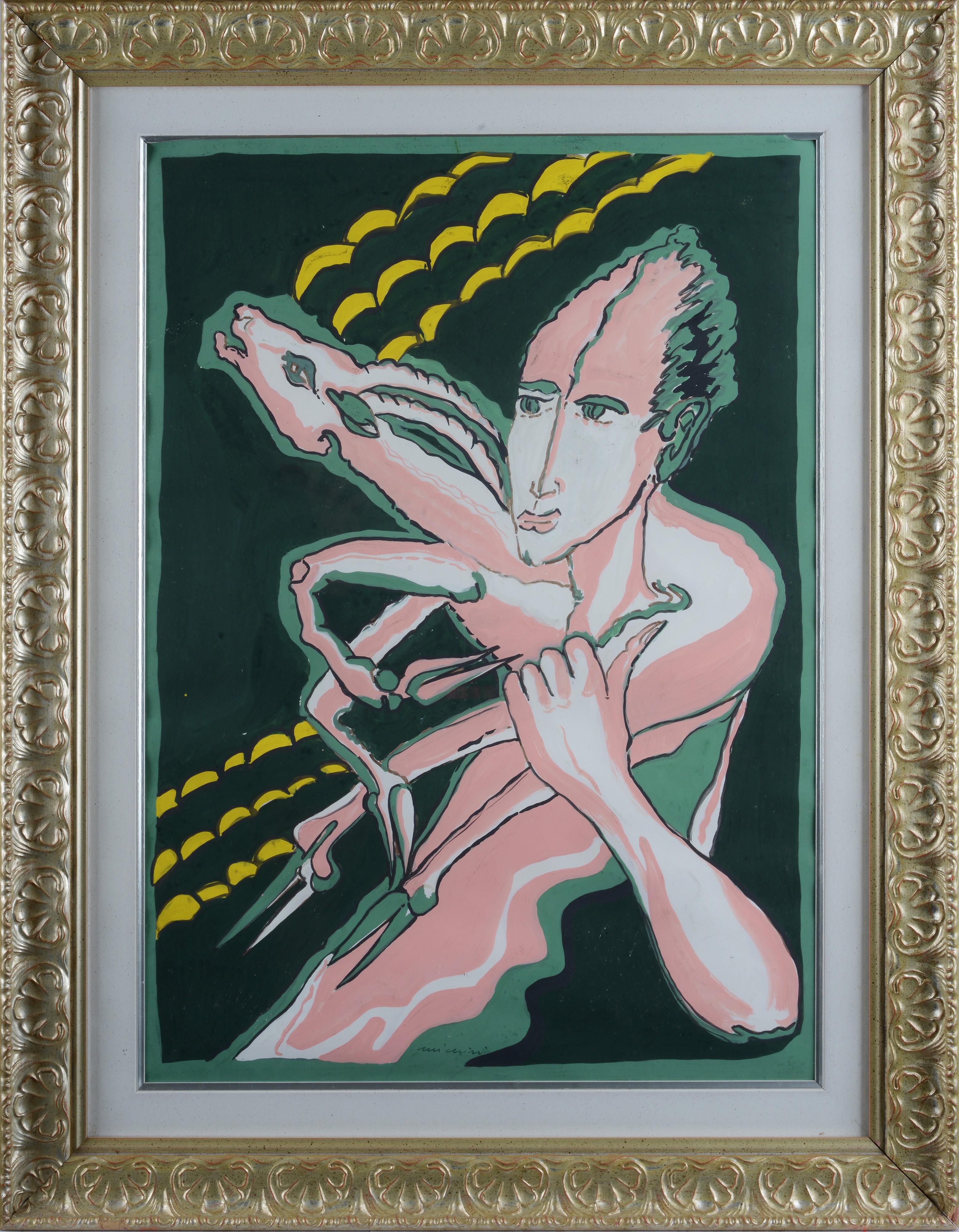 Remo Brindisi - Pastorale, tempera su carta