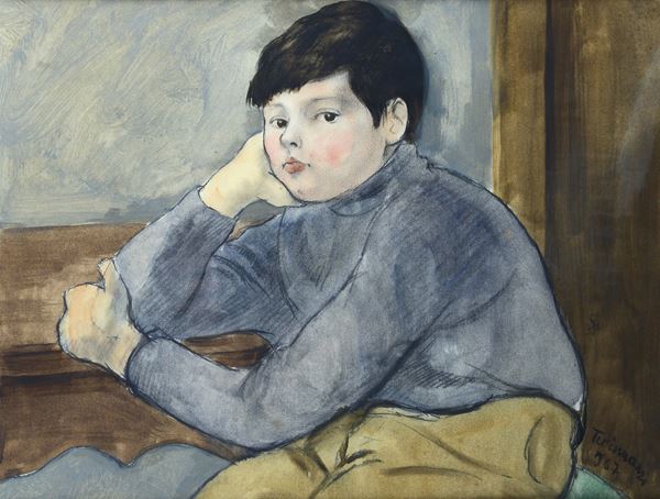 Nino Tirinnanzi - Ragazzo seduto al tavolo