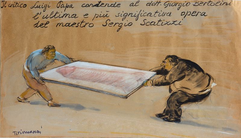 Nino Tirinnanzi - Luigi Papa e Bertolini - Tecnica mista su carta