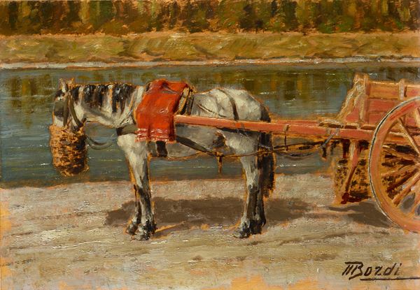 Mario Bordi - Cavallo bianco sull'arno