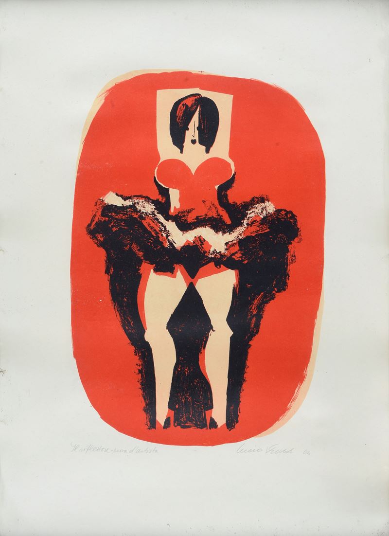 Lucio Venna - Il riflettore, litografia, prova d'artista, 1963
