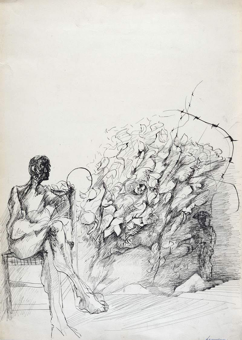 Raffaele Leomporri - Senza titolo, penna su carta