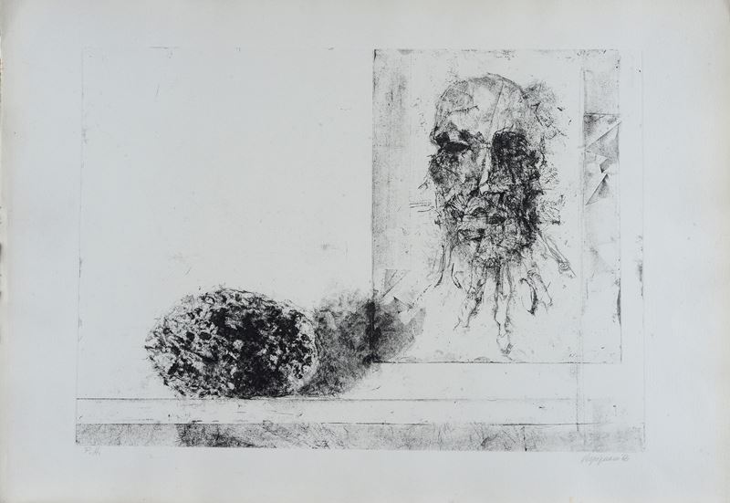 Renzo Vespignani - Senza titolo (Litografia, 1966)