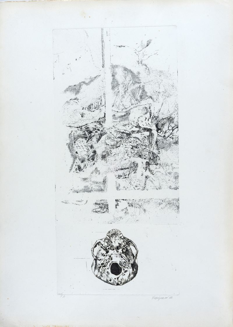 Renzo Vespignani - Senza titolo, litografia, 1966