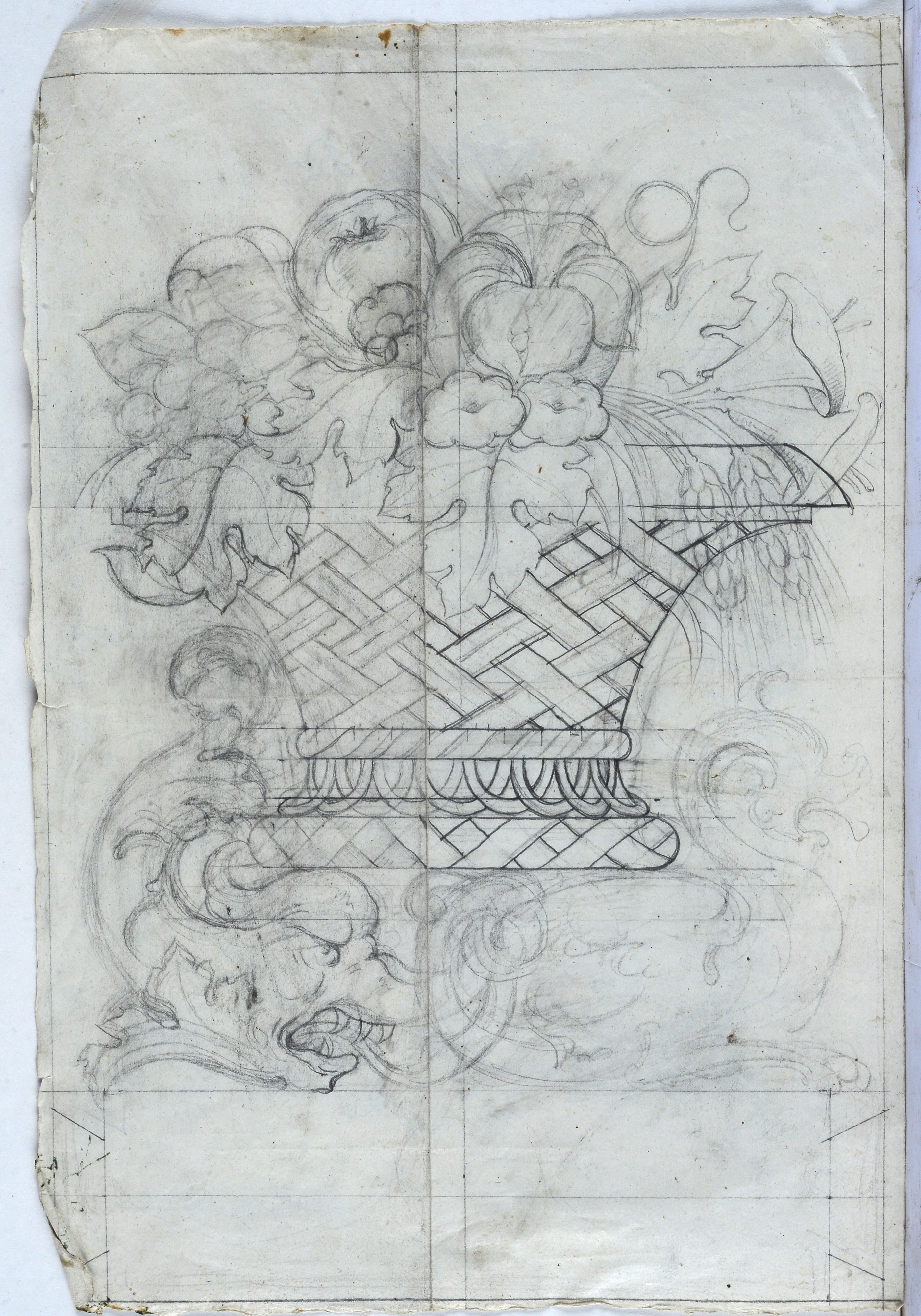 Lotto composto da sette disegni e un' incisione con vari soggetti