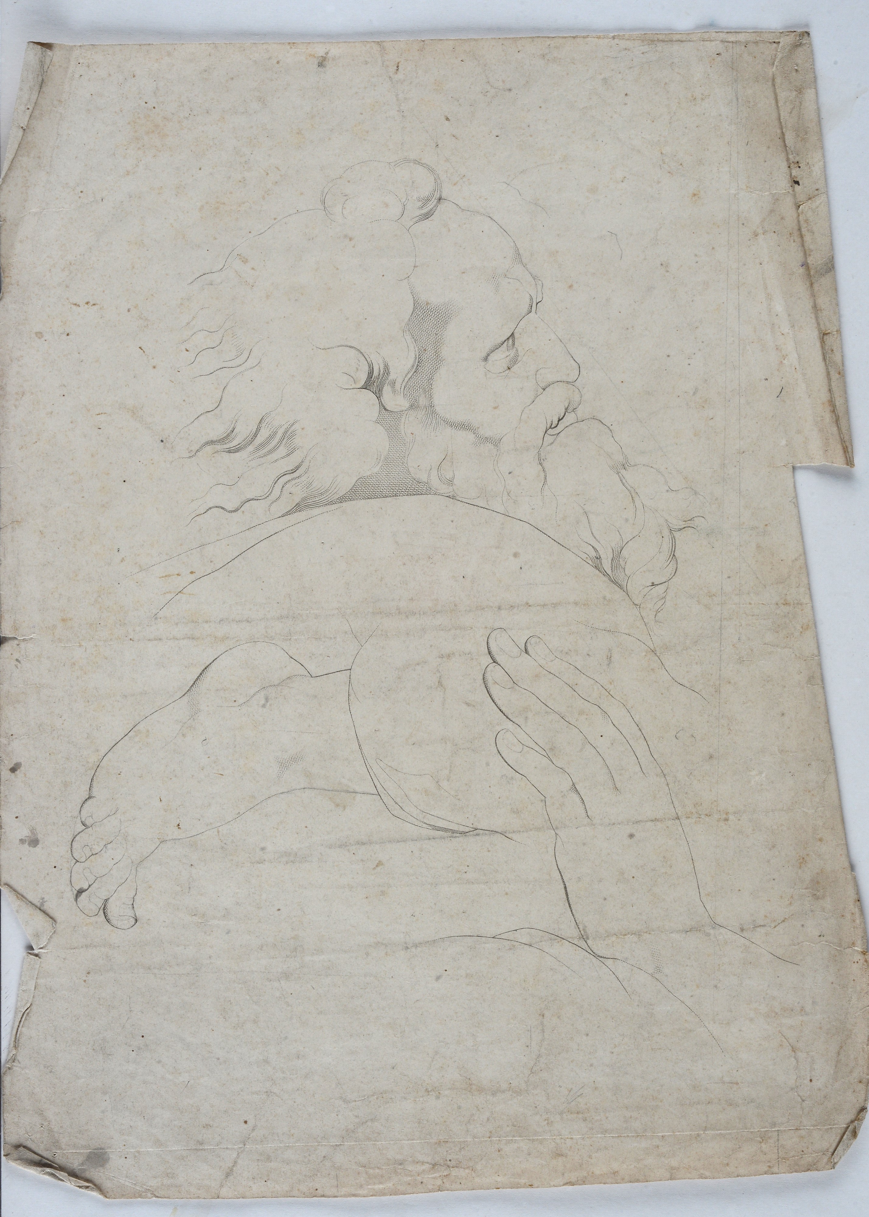 Lotto composto da sette disegni e un' incisione con vari soggetti