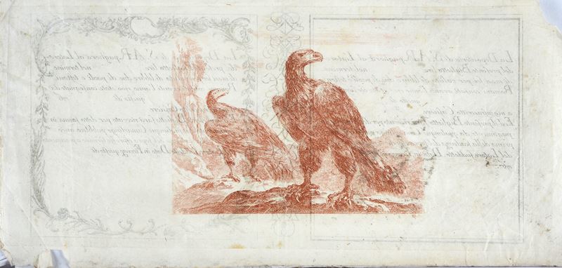 Lotto composto da una stampa e un disegno a matita