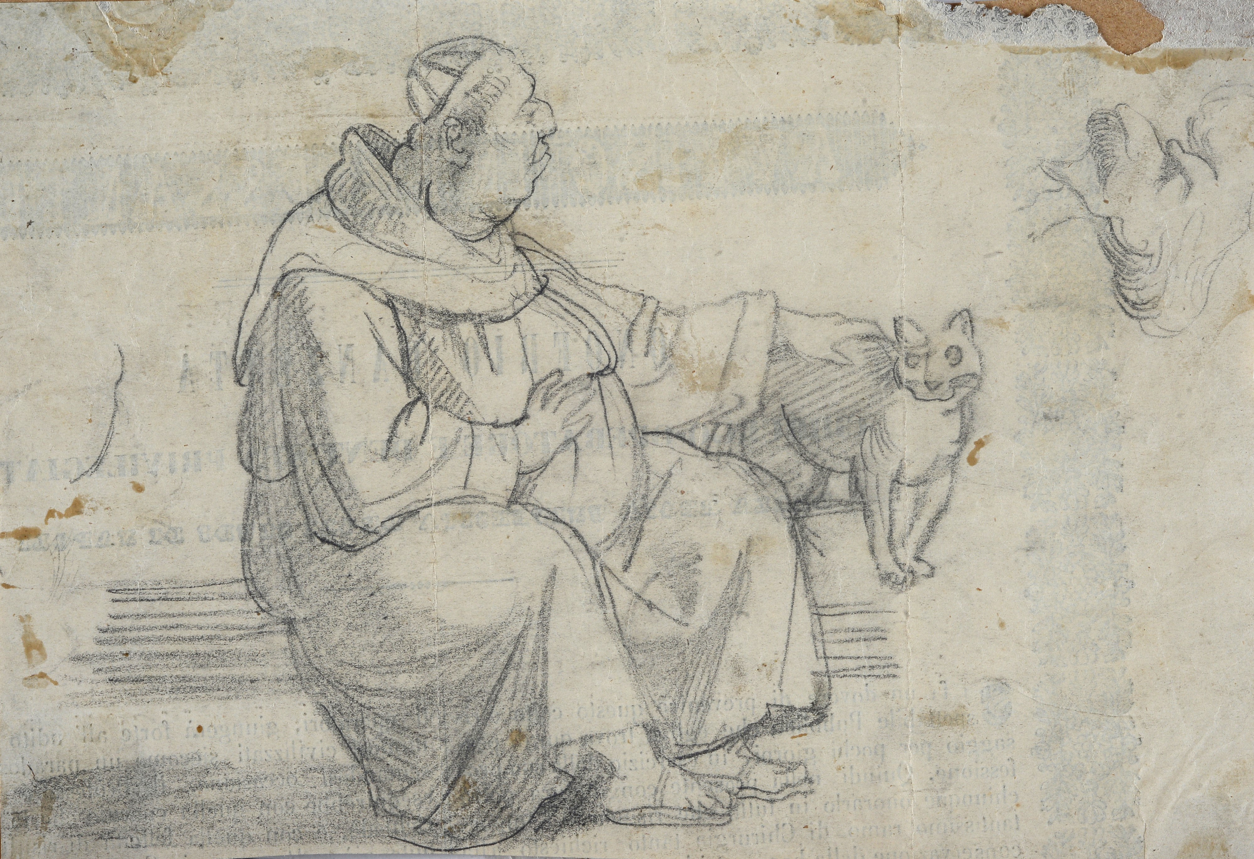 Lotto composto da una stampa e un disegno a matita