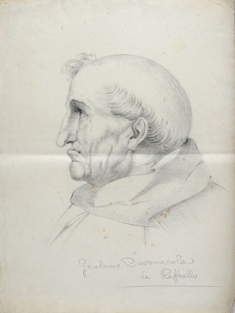 Studi per testa di Savonarola (da Raffaello)
