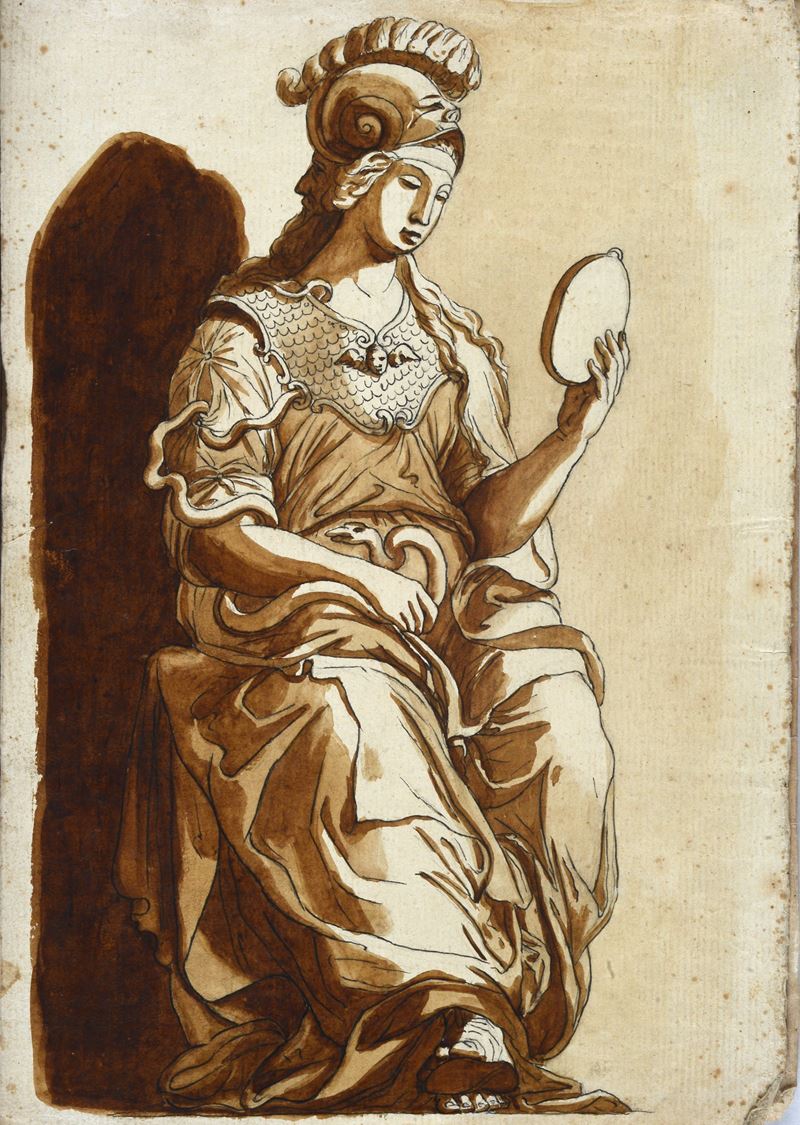 Lotto composto da tre disegni con divinità