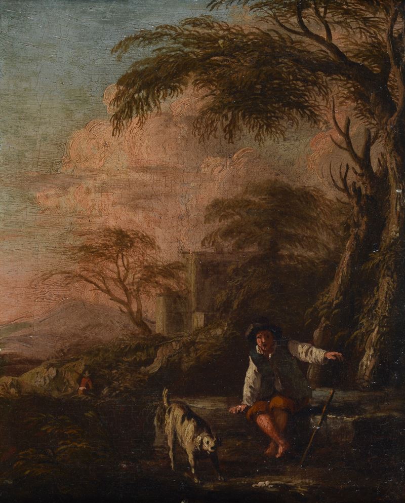 Paesaggio con contadini