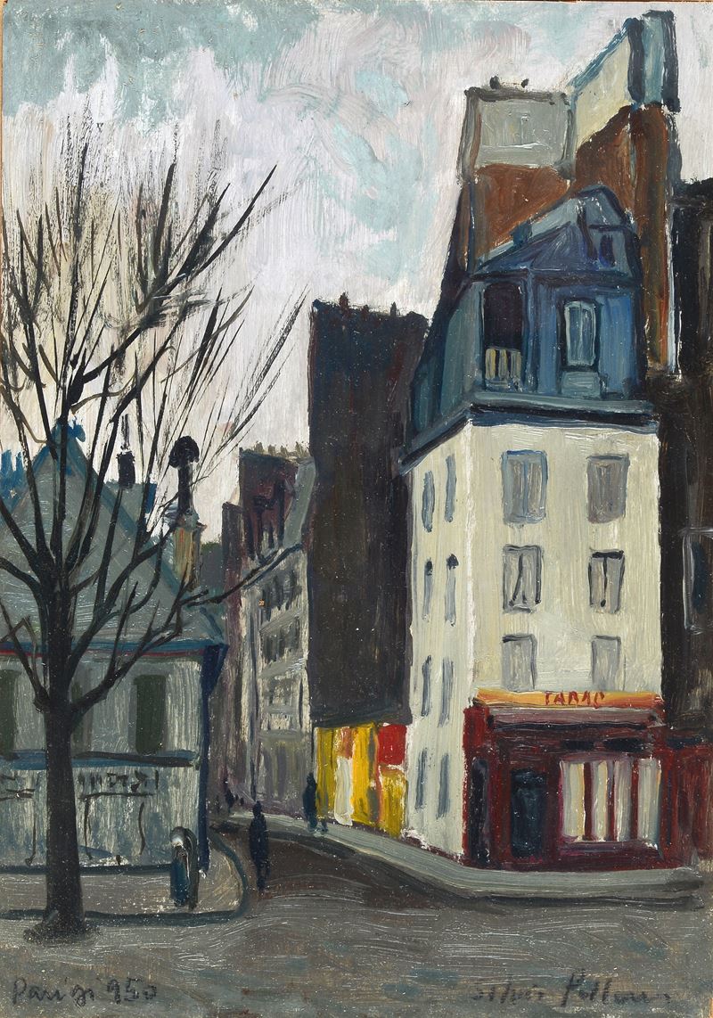 Silvio Polloni - Parigi, olio su legno