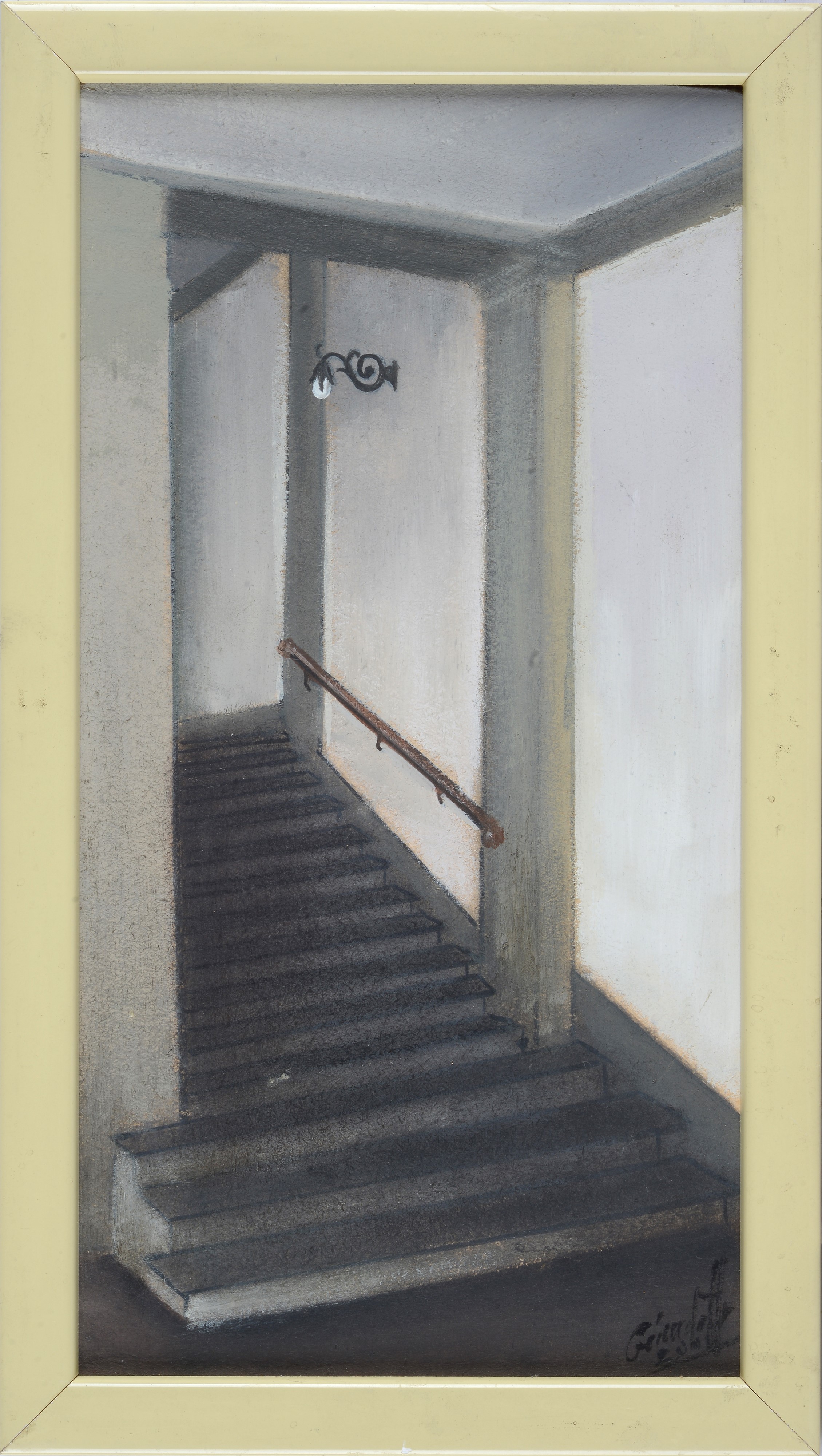 Lorenzo Giandotti - Interno, olio su cartone