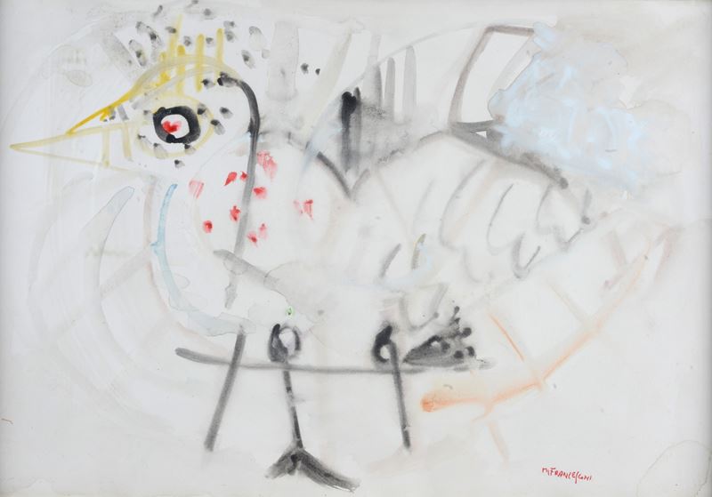 Mario Francesconi - Senza titolo, acquerello su carta