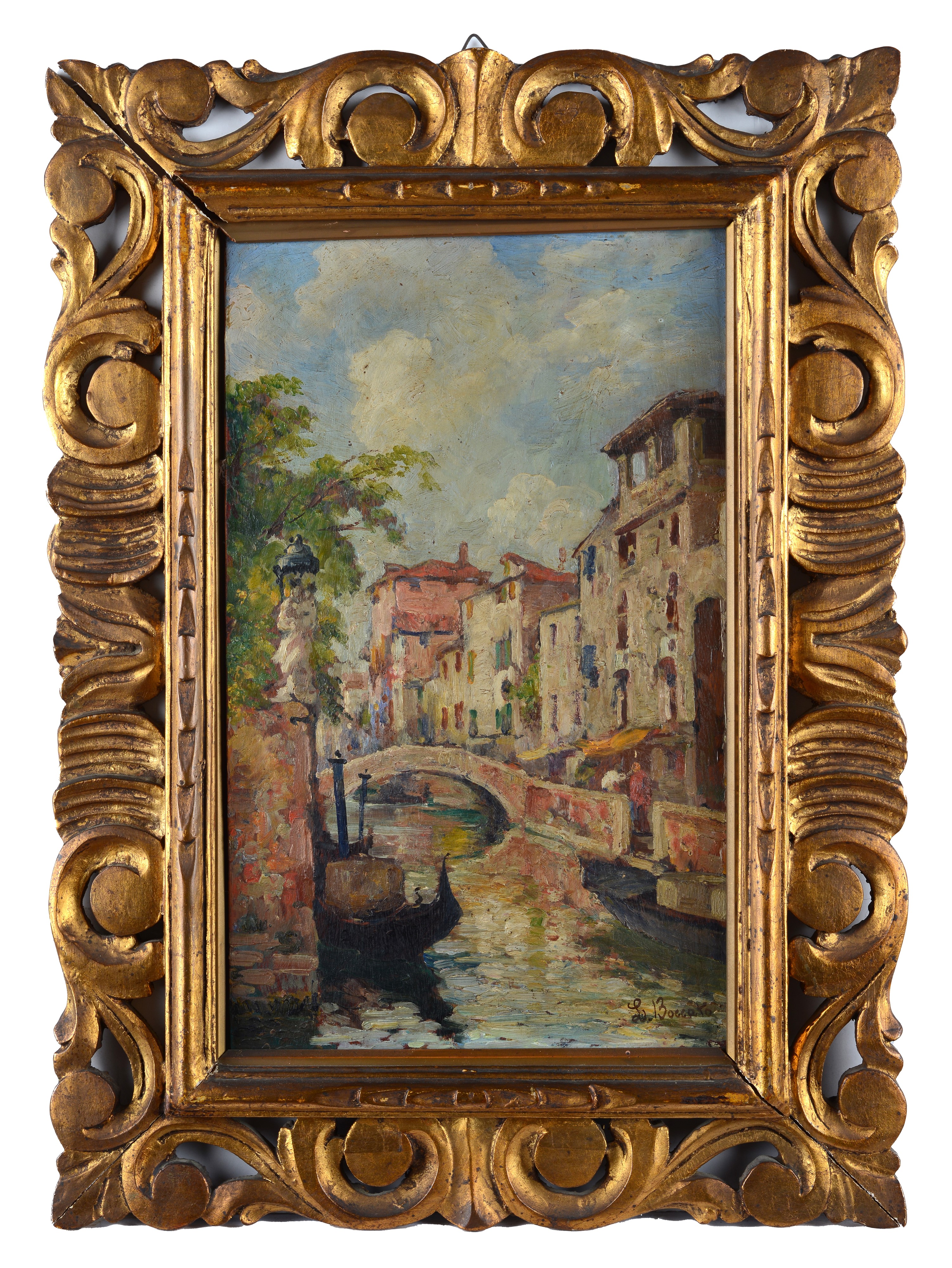 Anonimo, XX Sec. - Anonimo, Canale a Venezia, olio su legno