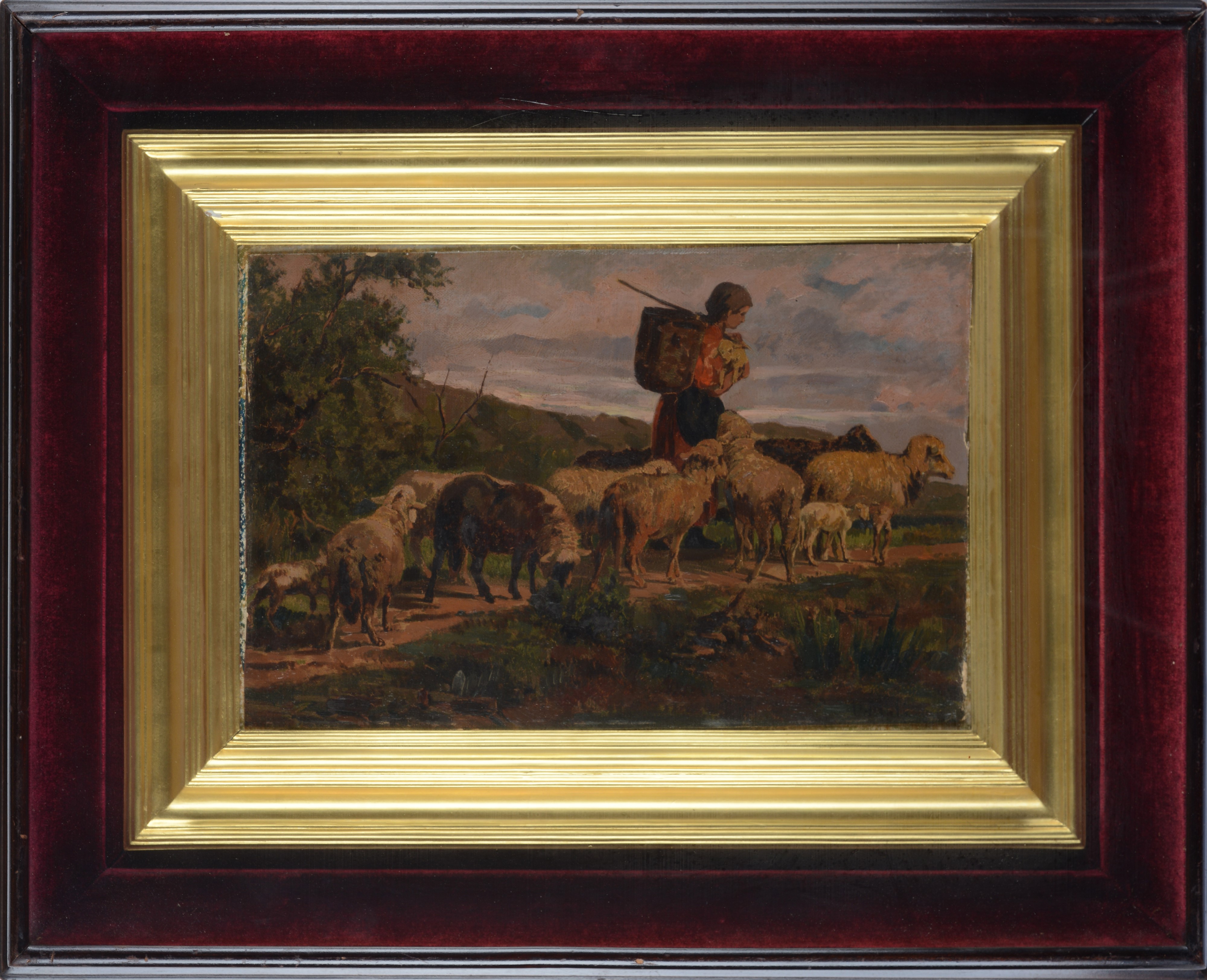 Pastorella con gregge