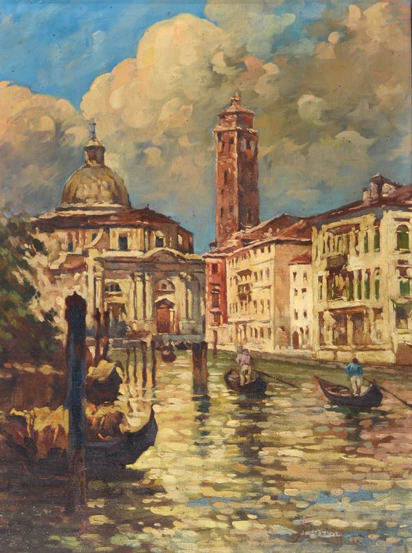 Achille Dovera - Veduta della chiesa di San Geremia e Santa Lucia a Venezia