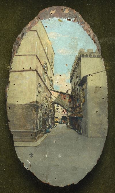 Anonimo, Via dell'Arte della Lana, olio su legno
