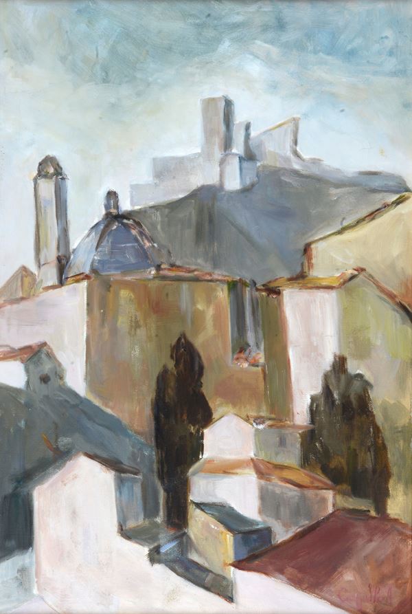 Anonimo, XX sec. - Scorcio di paese