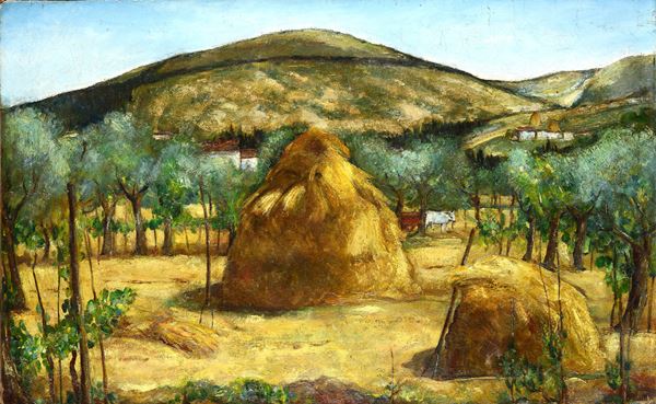 Gino Pozzi - Paesaggio con covoni