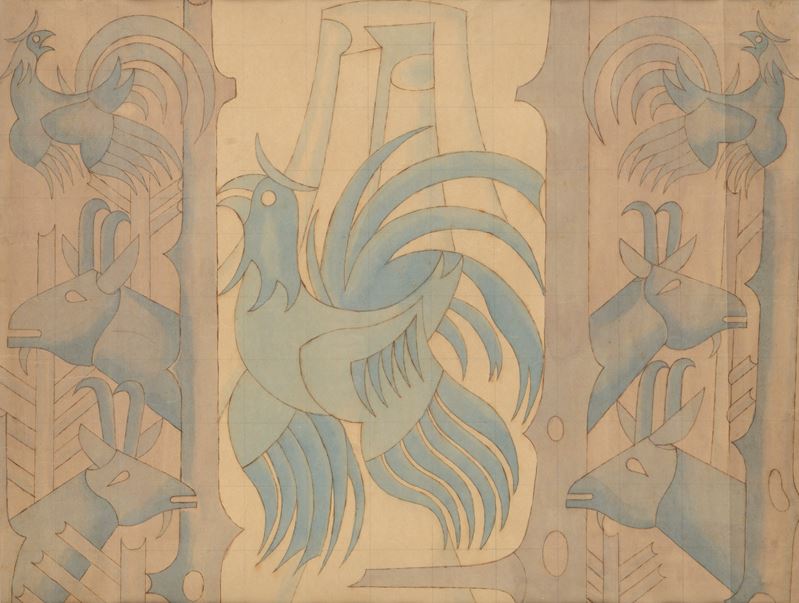 Fortunato Depero - Studio per la caccia, china e inchiostro su carta