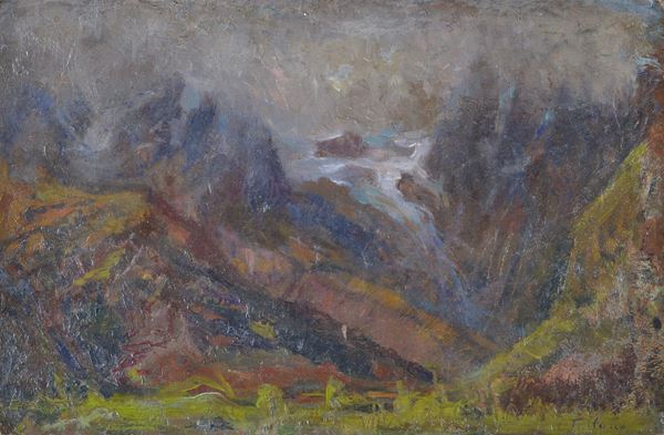 Cesare Tallone - Paesaggio di montagna